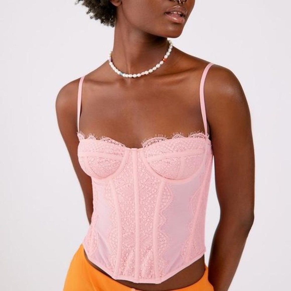 Urban Outfitters Modern Love Corset- Middleton Pink
